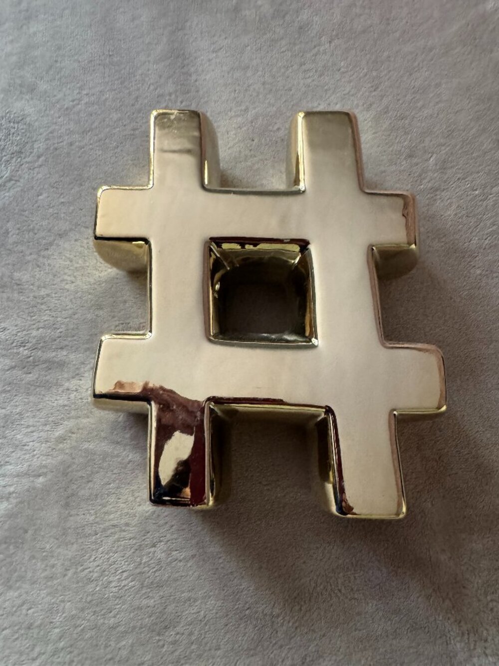 Gold Metal Hashtag # Desk Room Decor